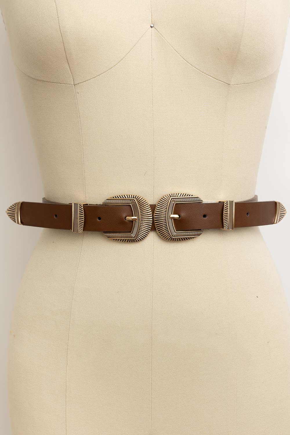 Double Buckle Western Belt – Edgy Faux Leather Statement - NeoKira Unlimited