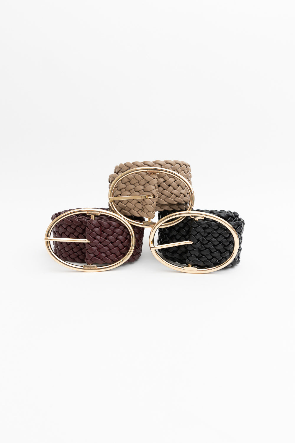 Wide Braided Belt – Gold Oval Buckle Statement Piece - NeoKira Unlimited