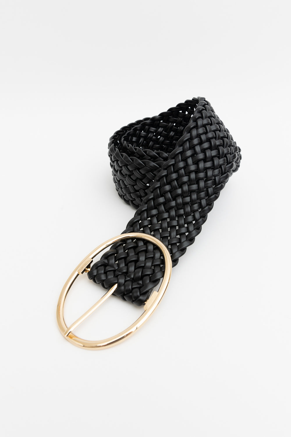 Wide Braided Belt – Gold Oval Buckle Statement Piece - NeoKira Unlimited