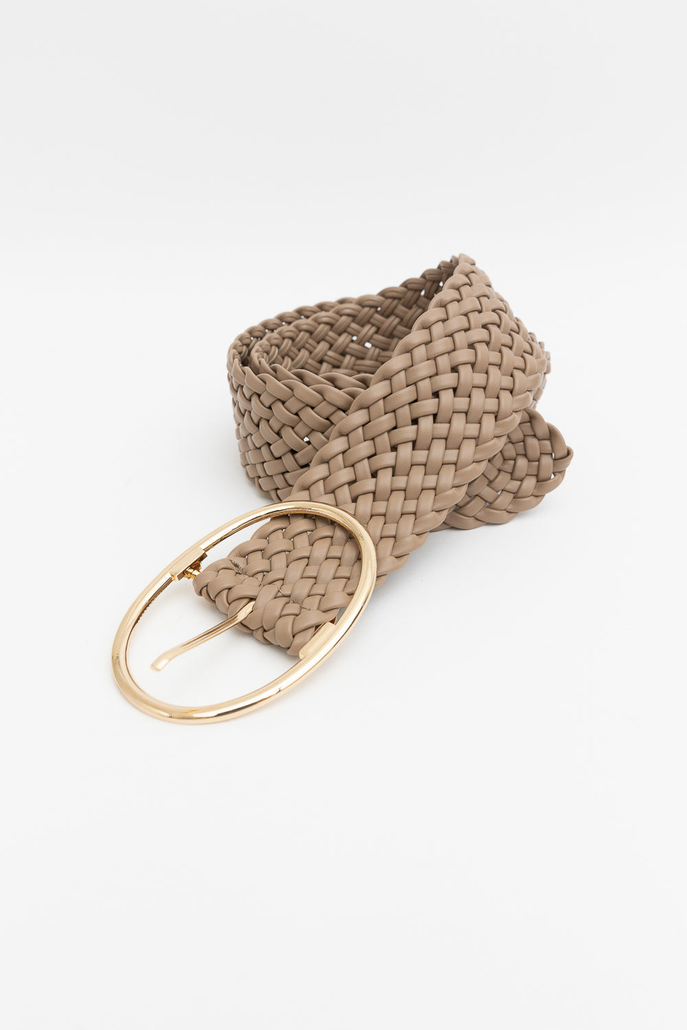 Wide Braided Belt – Gold Oval Buckle Statement Piece - NeoKira Unlimited