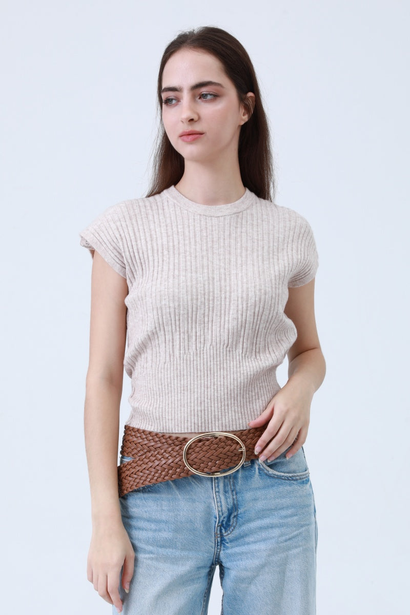 Wide Braided Belt – Gold Oval Buckle Statement Piece - NeoKira Unlimited