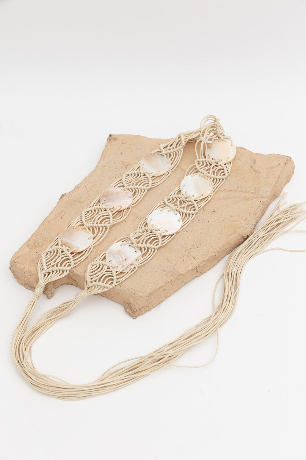 Bohemian Macramé Belt – Handwoven with Seashell Accents - NeoKira Unlimited