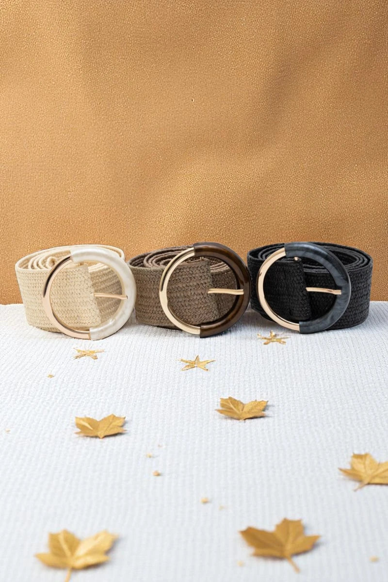 Earthy Chic Nature Loop Raffia Belt - NeoKira Unlimited