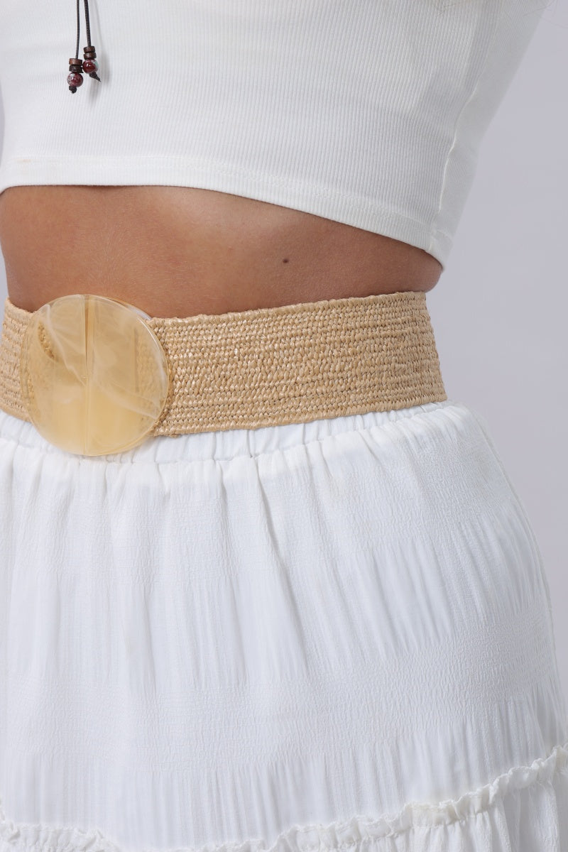 Resort Eco Chic Woven Belt with Buckle - NeoKira Unlimited