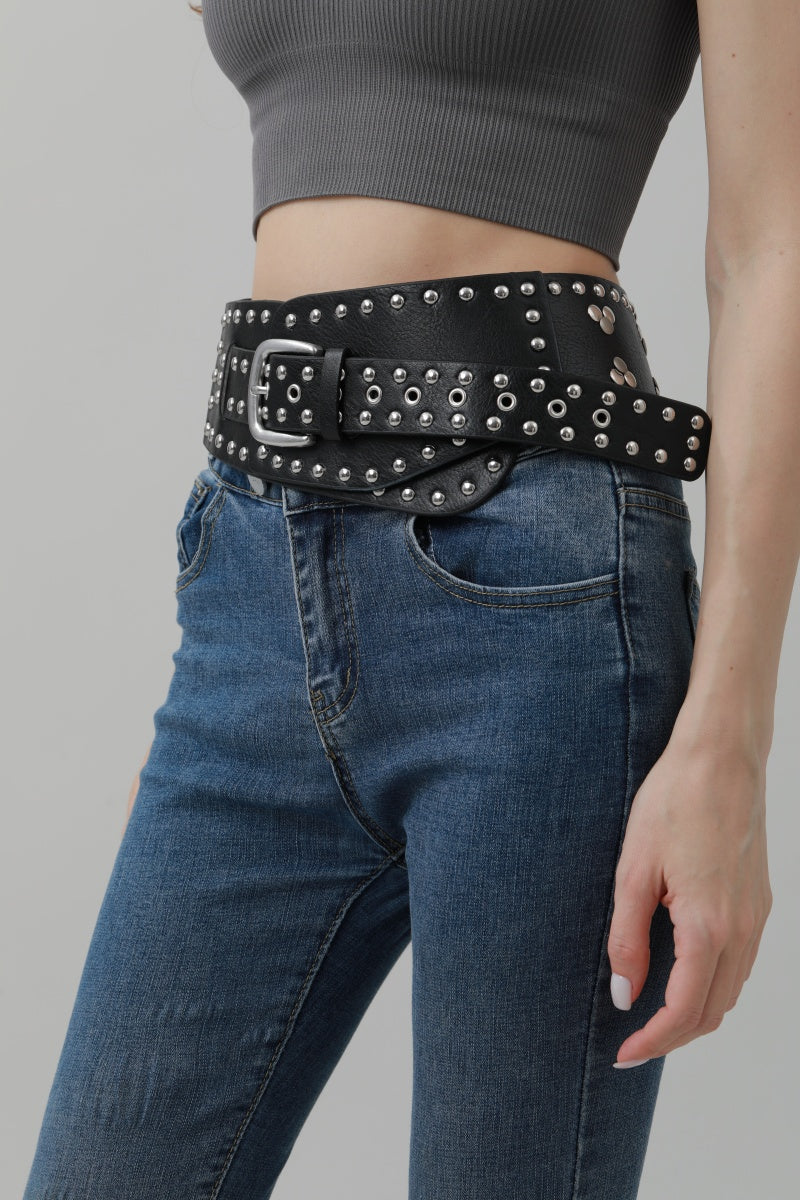 Studded Western Wide Belt – Bold Cowboy Waistband - NeoKira Unlimited