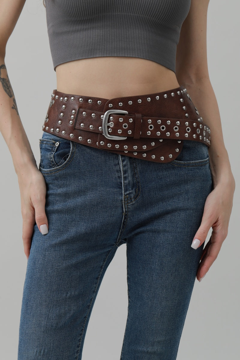 Studded Western Wide Belt – Bold Cowboy Waistband - NeoKira Unlimited