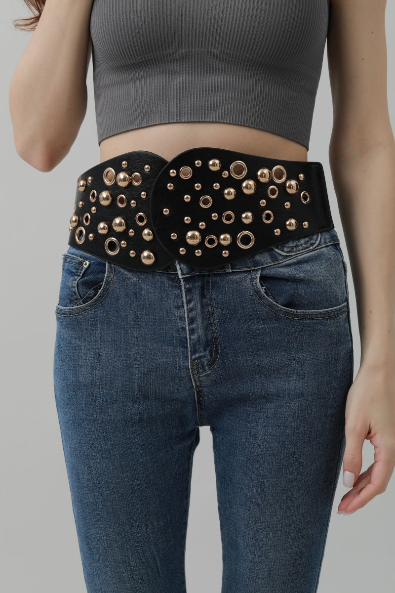 Western Wide Rivet Belt – Vintage Cowboy Chic - NeoKira Unlimited