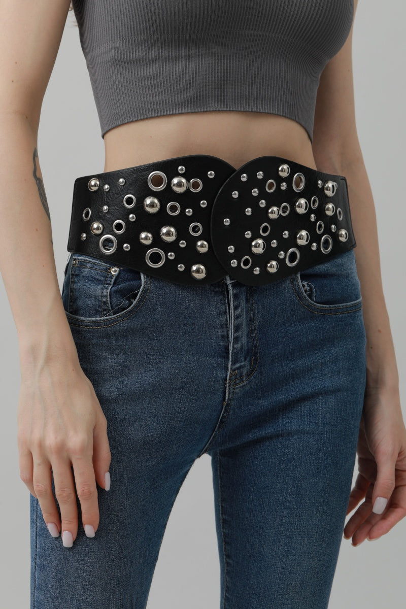 Western Wide Rivet Belt – Vintage Cowboy Chic - NeoKira Unlimited