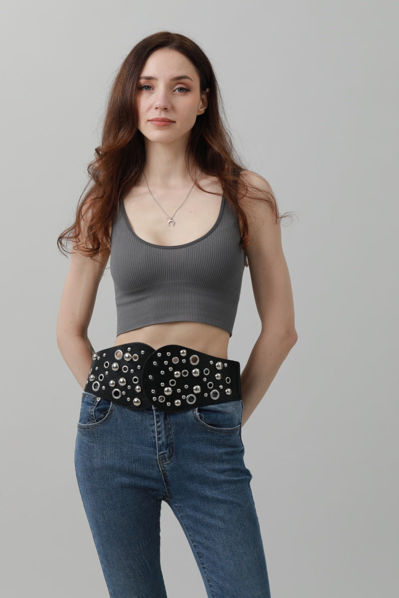Western Wide Rivet Belt – Vintage Cowboy Chic - NeoKira Unlimited