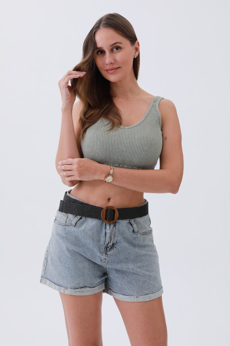 Minimalist Boho Raffia Belt – Chic Round Buckle for Effortless Style - NeoKira Unlimited