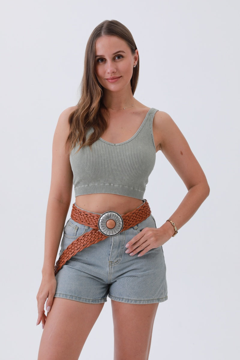 Stone-Embedded Round Buckle Bohemian Wide Belt – Vintage Elegance - NeoKira Unlimited