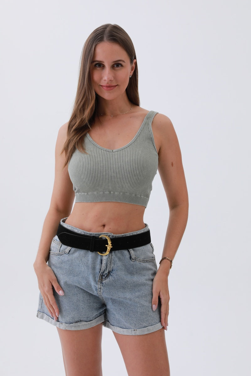 Chic Modern Suede Belt – Gold Circle Buckle for Effortless Style - NeoKira Unlimited