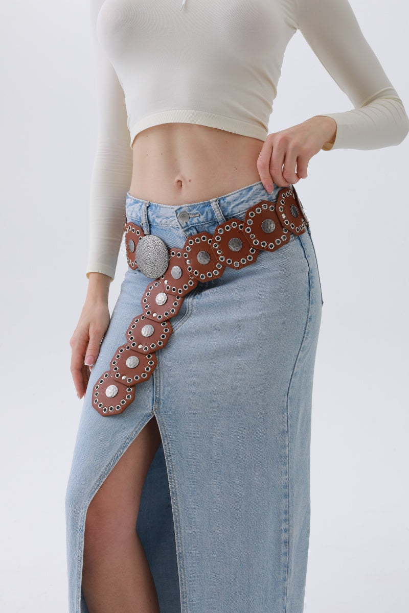 Classic Western Leather Belt – Vintage Cowboy Style - NeoKira Unlimited