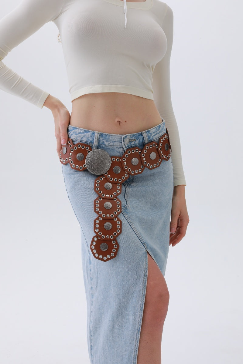 Classic Western Leather Belt – Vintage Cowboy Style - NeoKira Unlimited
