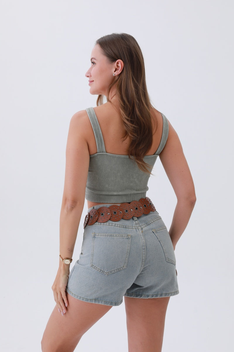 Edgy Hollow-Out Belt – Vintage Patchwork & Punk Studs - NeoKira Unlimited