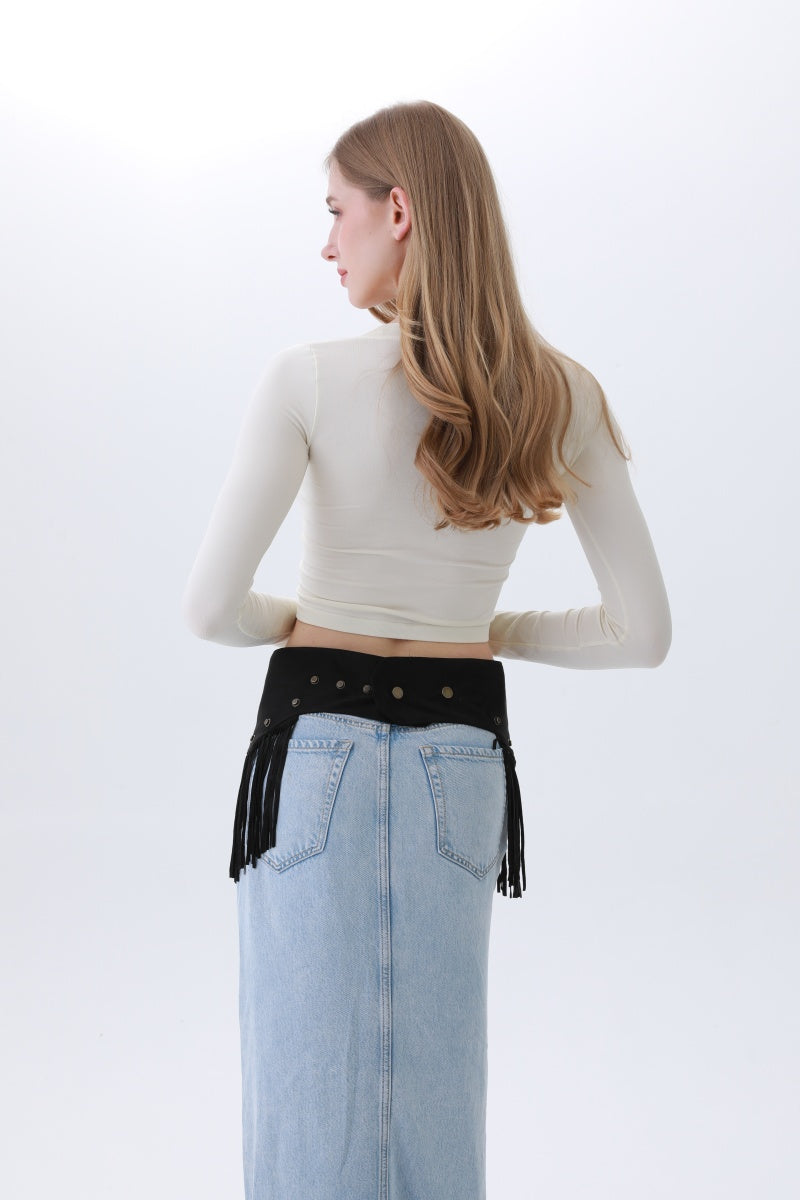 Boho Punk Corset Belt – Fringe & Studded Statement - NeoKira Unlimited