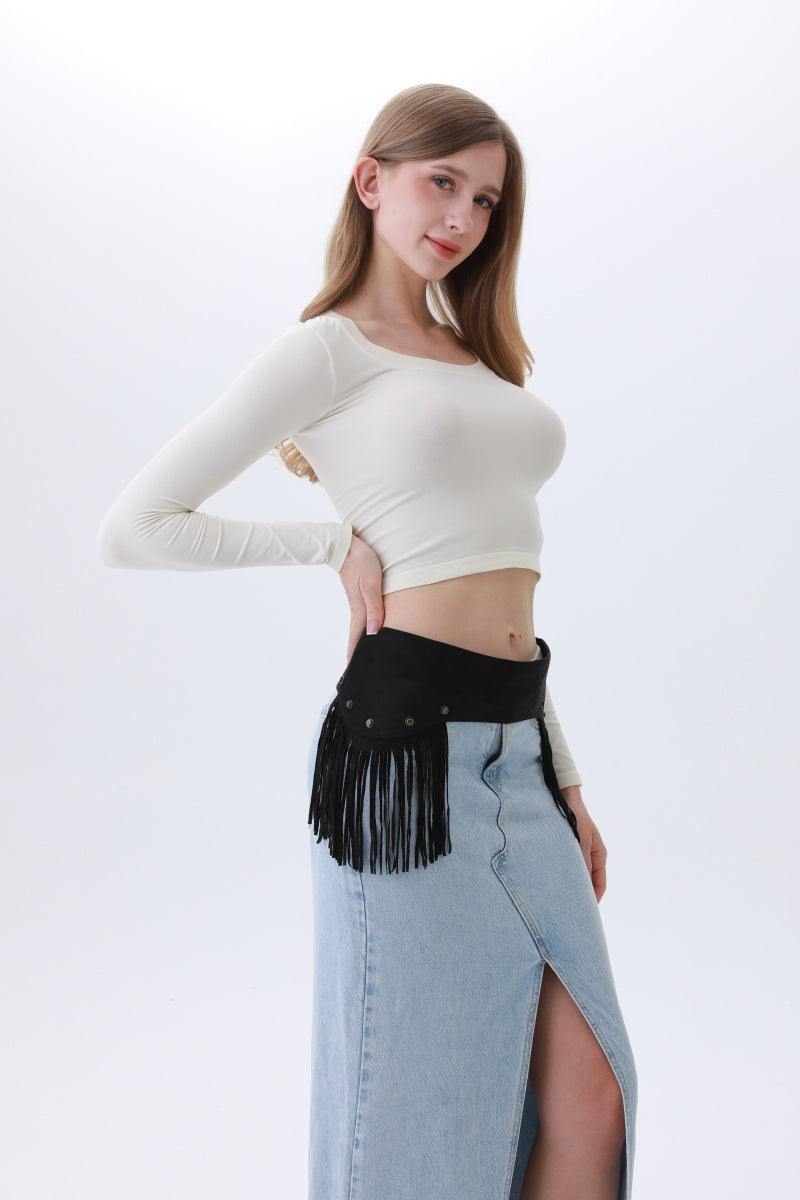 Boho Punk Corset Belt – Fringe & Studded Statement - NeoKira Unlimited