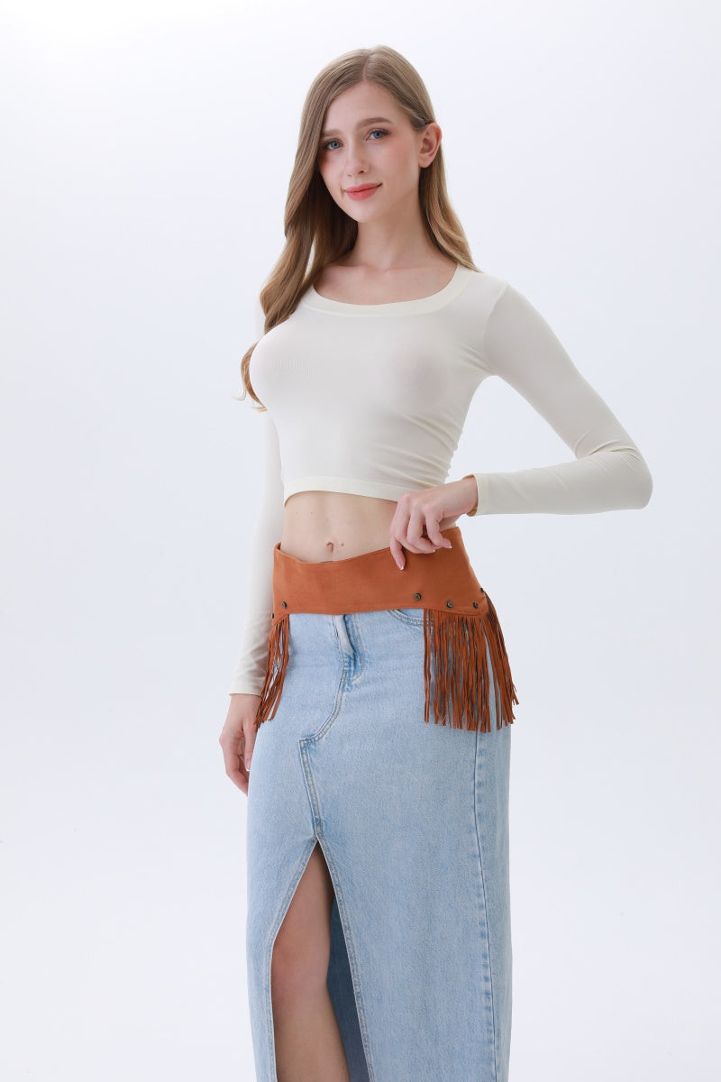 Boho Punk Corset Belt – Fringe & Studded Statement - NeoKira Unlimited