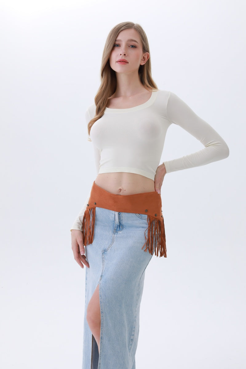 Boho Punk Corset Belt – Fringe & Studded Statement - NeoKira Unlimited