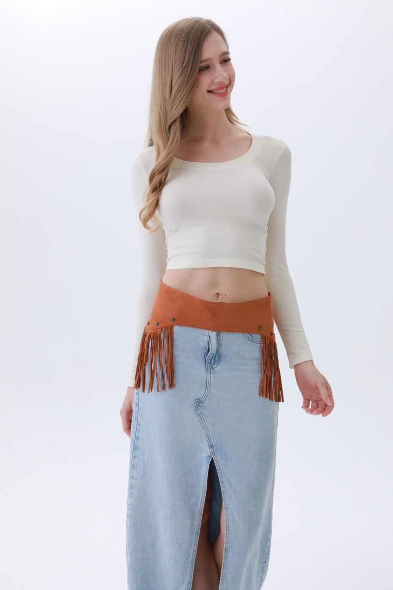 Boho Punk Corset Belt – Fringe & Studded Statement - NeoKira Unlimited