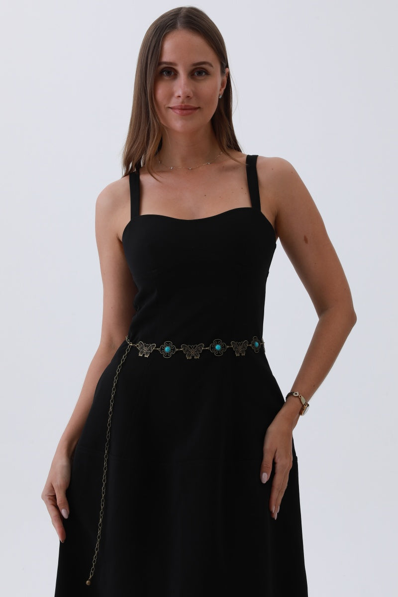 Boho Butterfly Chain Belt – Vintage Western Waist Accent - NeoKira Unlimited