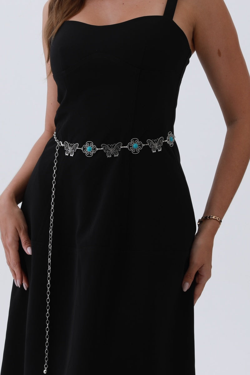 Boho Butterfly Chain Belt – Vintage Western Waist Accent - NeoKira Unlimited