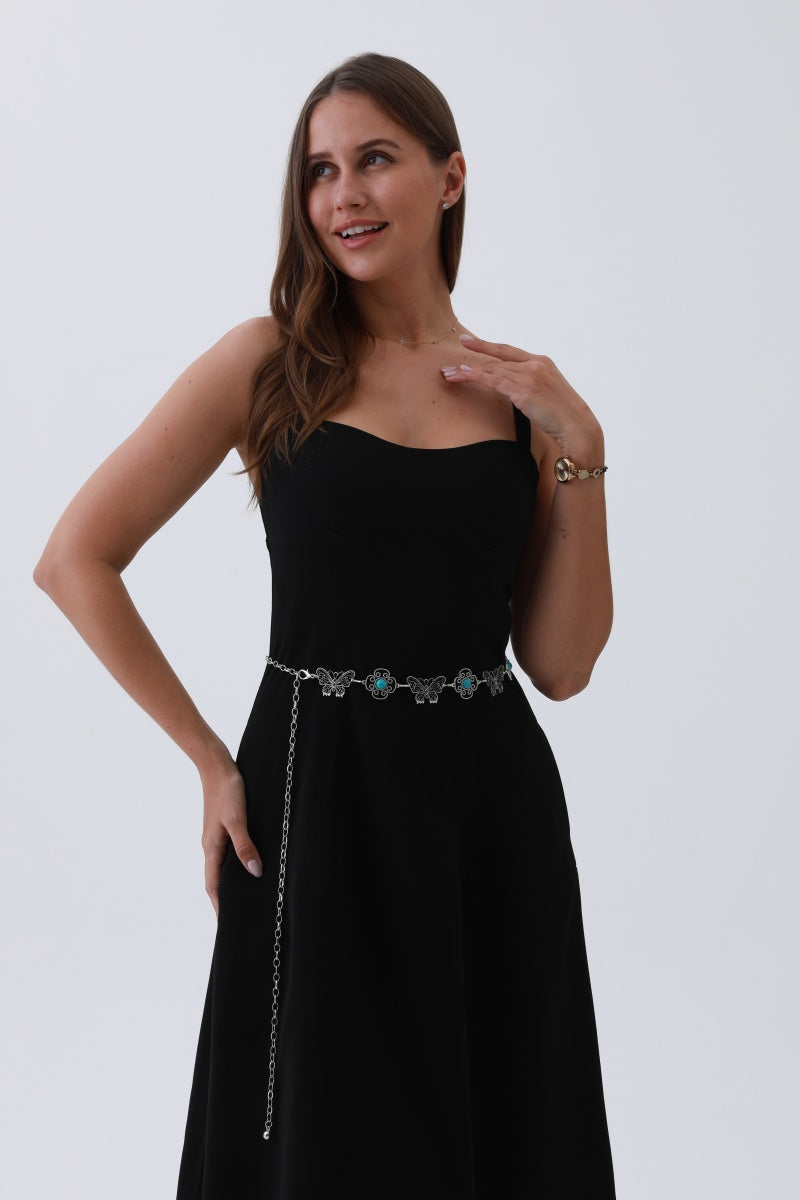 Boho Butterfly Chain Belt – Vintage Western Waist Accent - NeoKira Unlimited