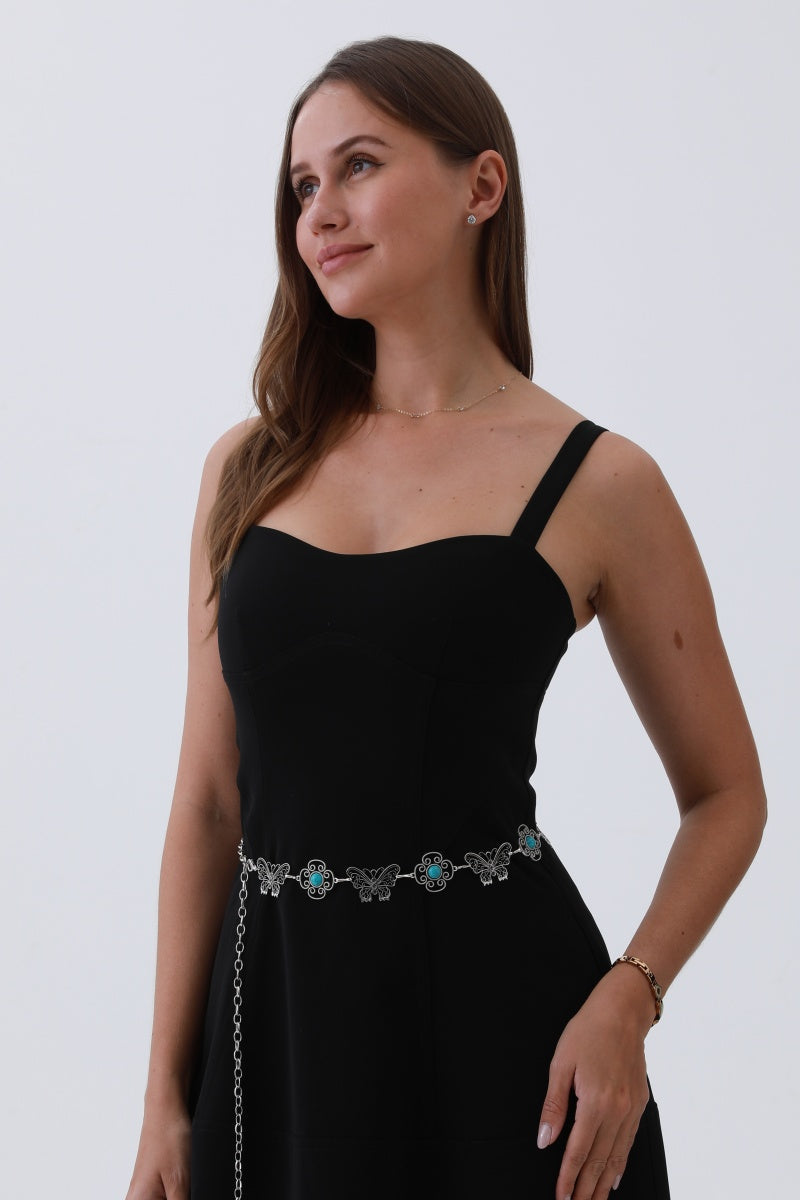 Boho Butterfly Chain Belt – Vintage Western Waist Accent - NeoKira Unlimited