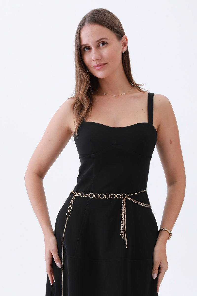 Triple-Layer Rhinestone Belt – Chain & Tassel Bohemian Glam&nbsp; - NeoKira Unlimited