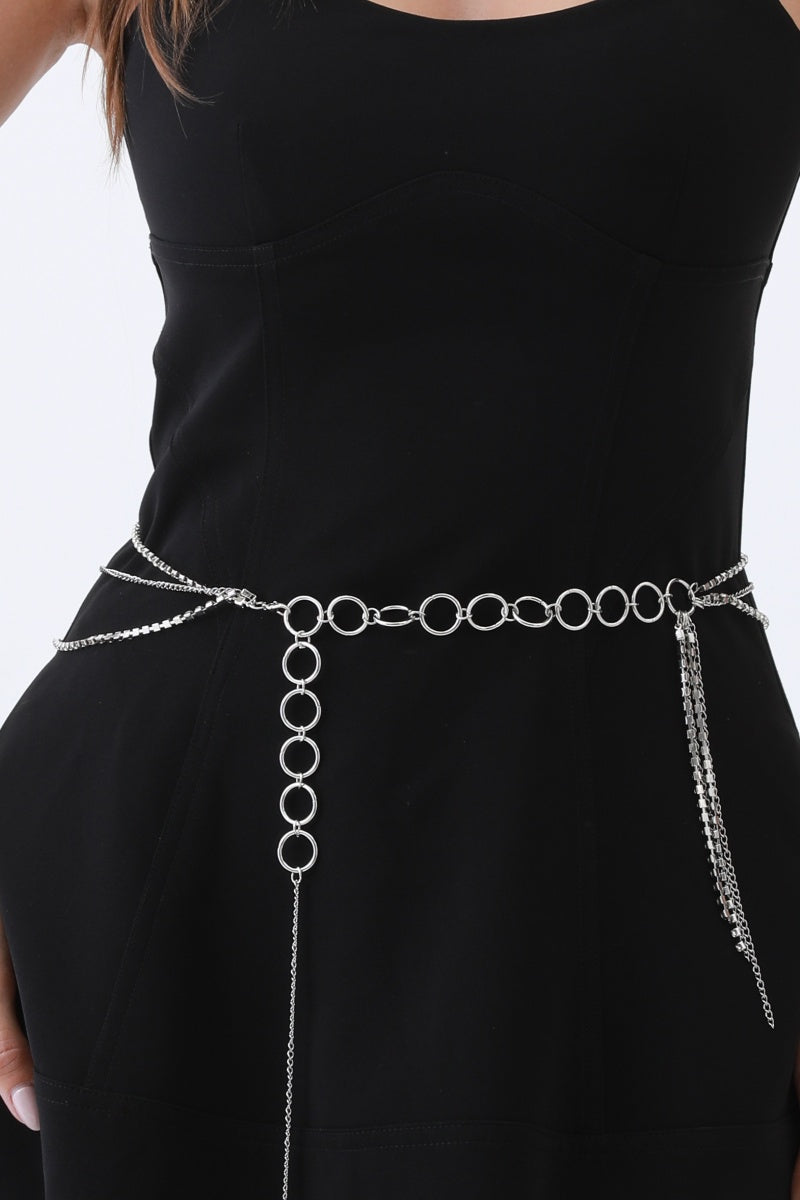 Triple-Layer Rhinestone Belt – Chain & Tassel Bohemian Glam&nbsp; - NeoKira Unlimited