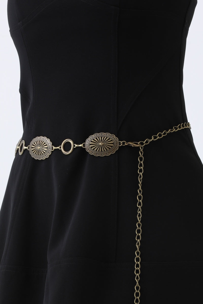 Western Chain Link Belt – Edgy Oval & O-Ring Buckle - NeoKira Unlimited