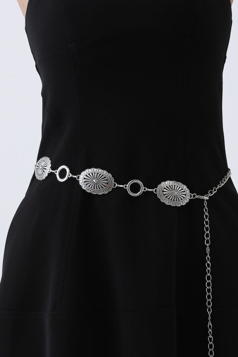 Western Chain Link Belt – Edgy Oval & O-Ring Buckle - NeoKira Unlimited