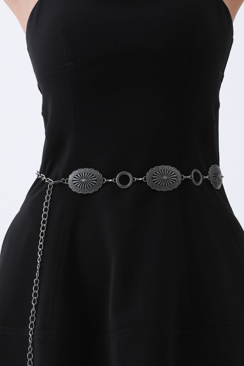 Western Chain Link Belt – Edgy Oval & O-Ring Buckle - NeoKira Unlimited