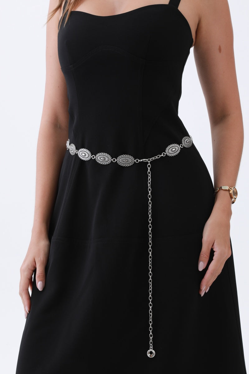 Vintage Oval Buckle Belt – Western Chain Strap Design - NeoKira Unlimited