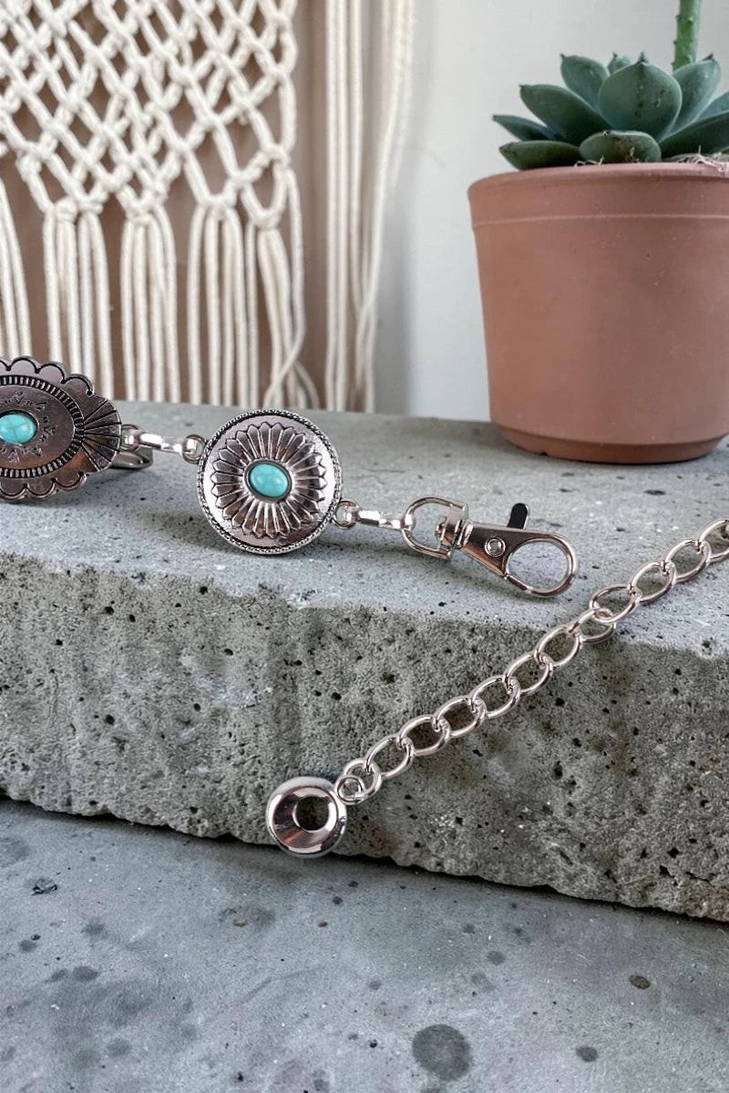 Bohemian Turquoise Waist Chain – Geometric Link Belt - NeoKira Unlimited
