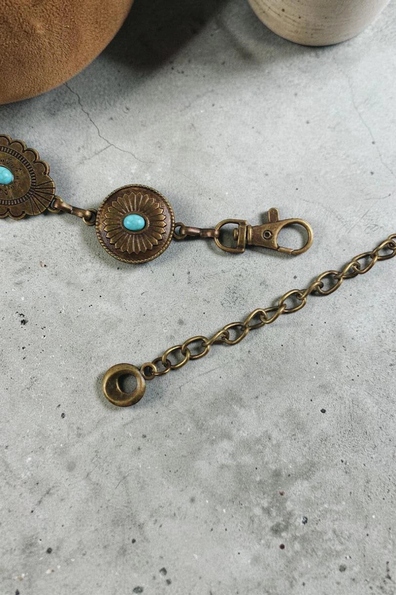 Bohemian Turquoise Waist Chain – Geometric Link Belt - NeoKira Unlimited