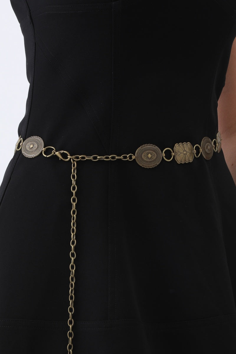 Geometric Western Belt – Vintage Chain & Cowboy Charm - NeoKira Unlimited