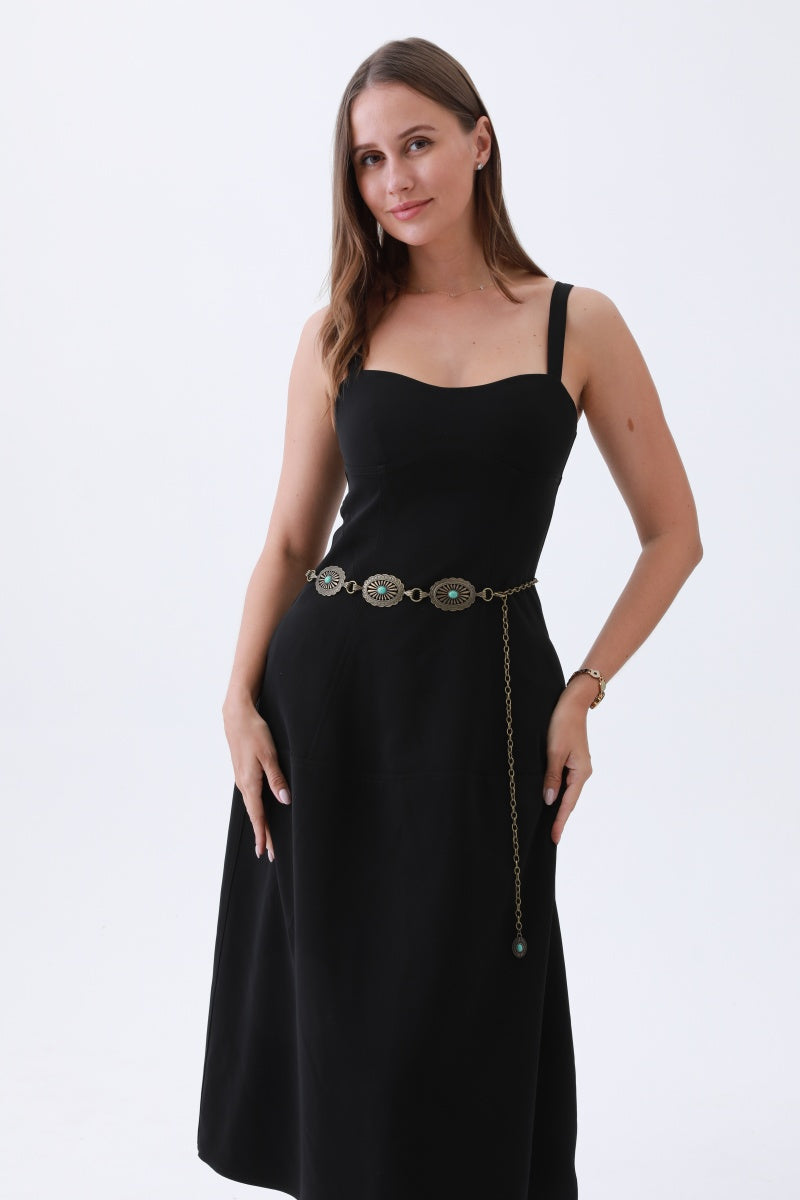 Turquoise Western Belt – Vintage Chain Cowgirl Glam - NeoKira Unlimited