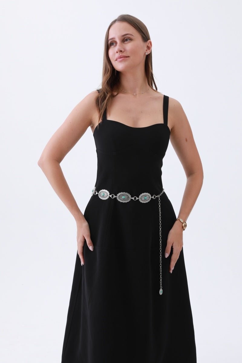 Turquoise Western Belt – Vintage Chain Cowgirl Glam - NeoKira Unlimited