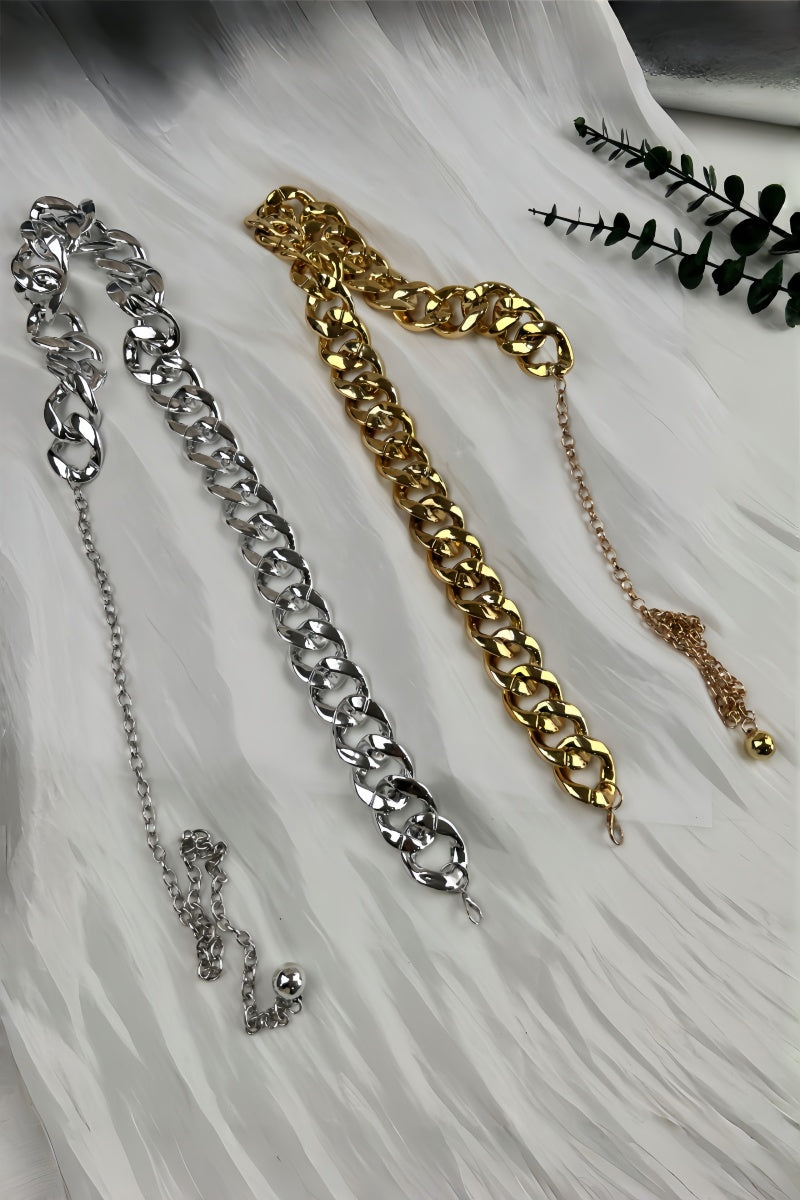 Chic Plated Waist Chain - Secure Hook Closure 🔗 - NeoKira Unlimited