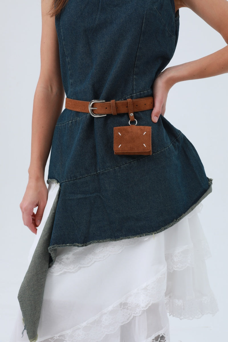 Vintage Belt with Attached Mini Wallet – Functional & Retro Style - NeoKira Unlimited
