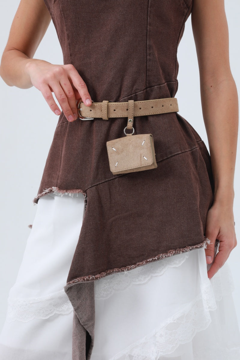 Vintage Belt with Attached Mini Wallet – Functional & Retro Style - NeoKira Unlimited