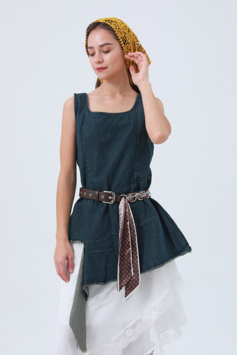 Studded Vegan Leather Belt – Cashew Print Satin Detail - NeoKira Unlimited