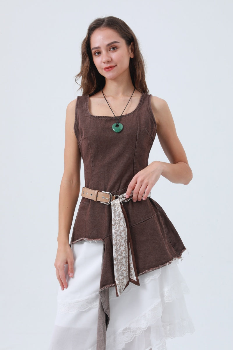 Studded Vegan Leather Belt – Cashew Print Satin Detail - NeoKira Unlimited