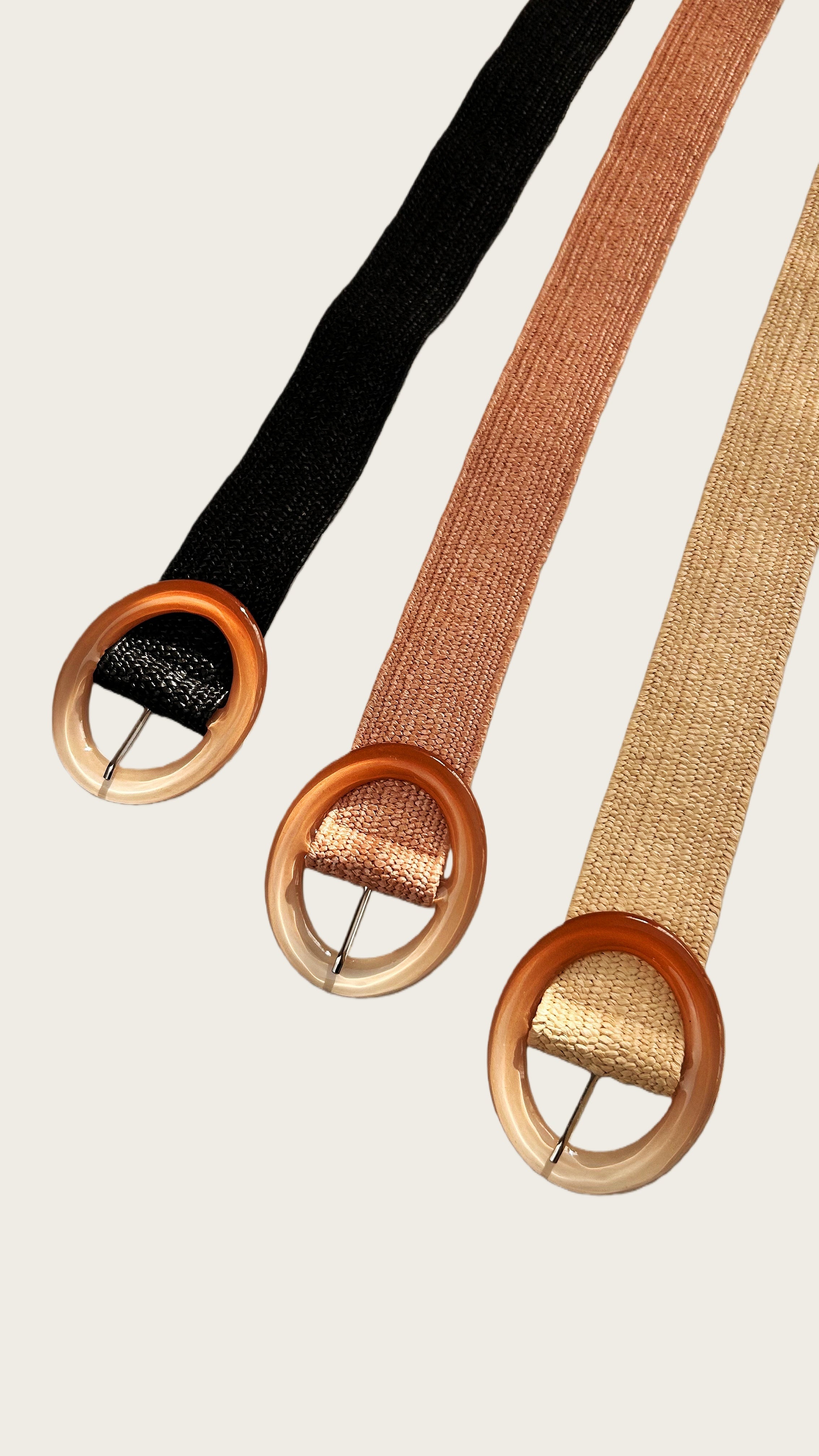 Ombre Buckle Paper Rope Woven Elastic Belt - NeoKira Unlimited