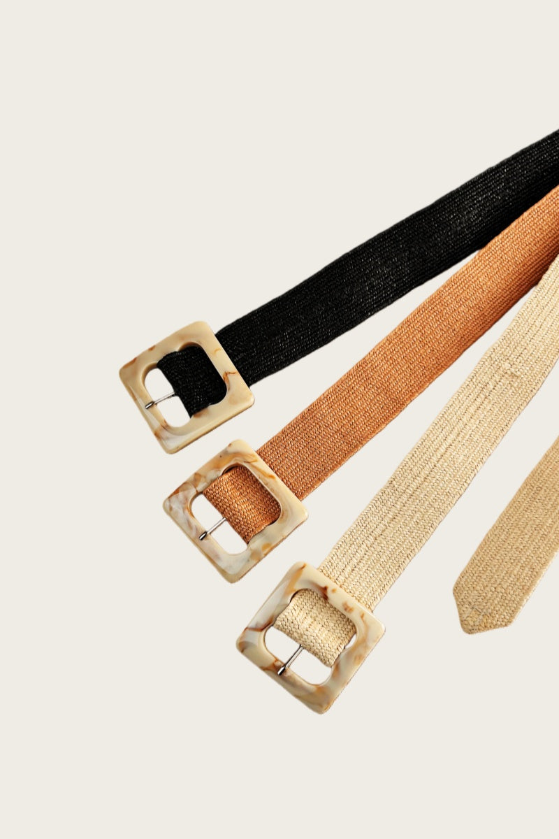 Artisan Marbled Square Buckle Stretch Waist Belt - NeoKira Unlimited