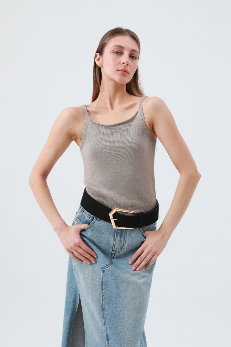 Wild West Chic: Wide Suede Belt - NeoKira Unlimited