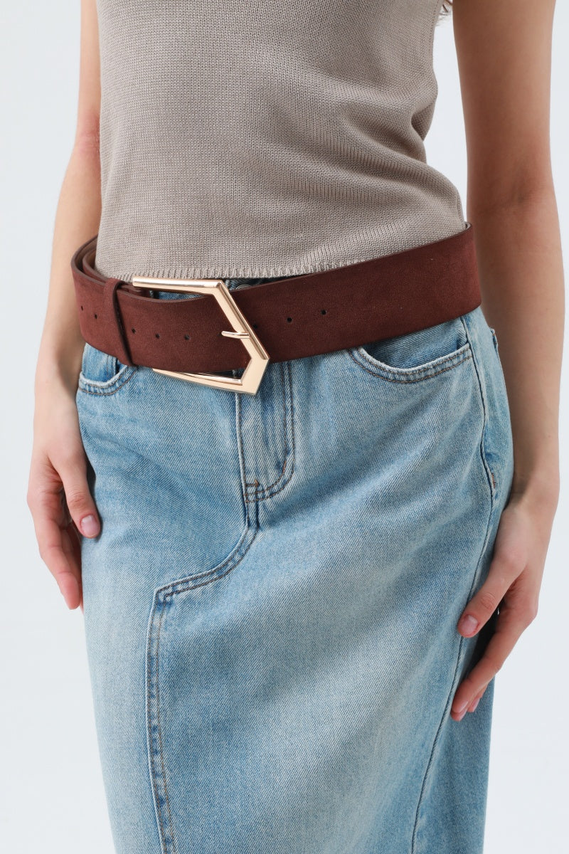 Wild West Chic: Wide Suede Belt - NeoKira Unlimited