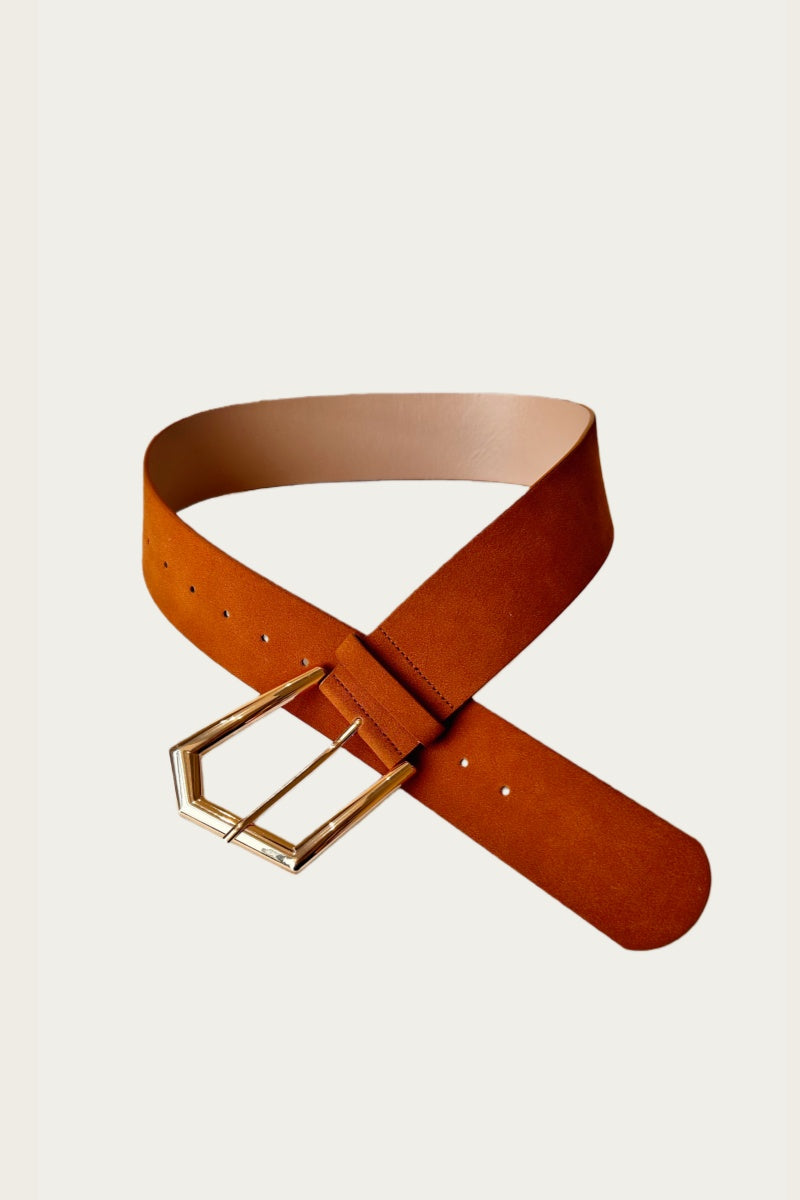 Wild West Chic: Wide Suede Belt - NeoKira Unlimited