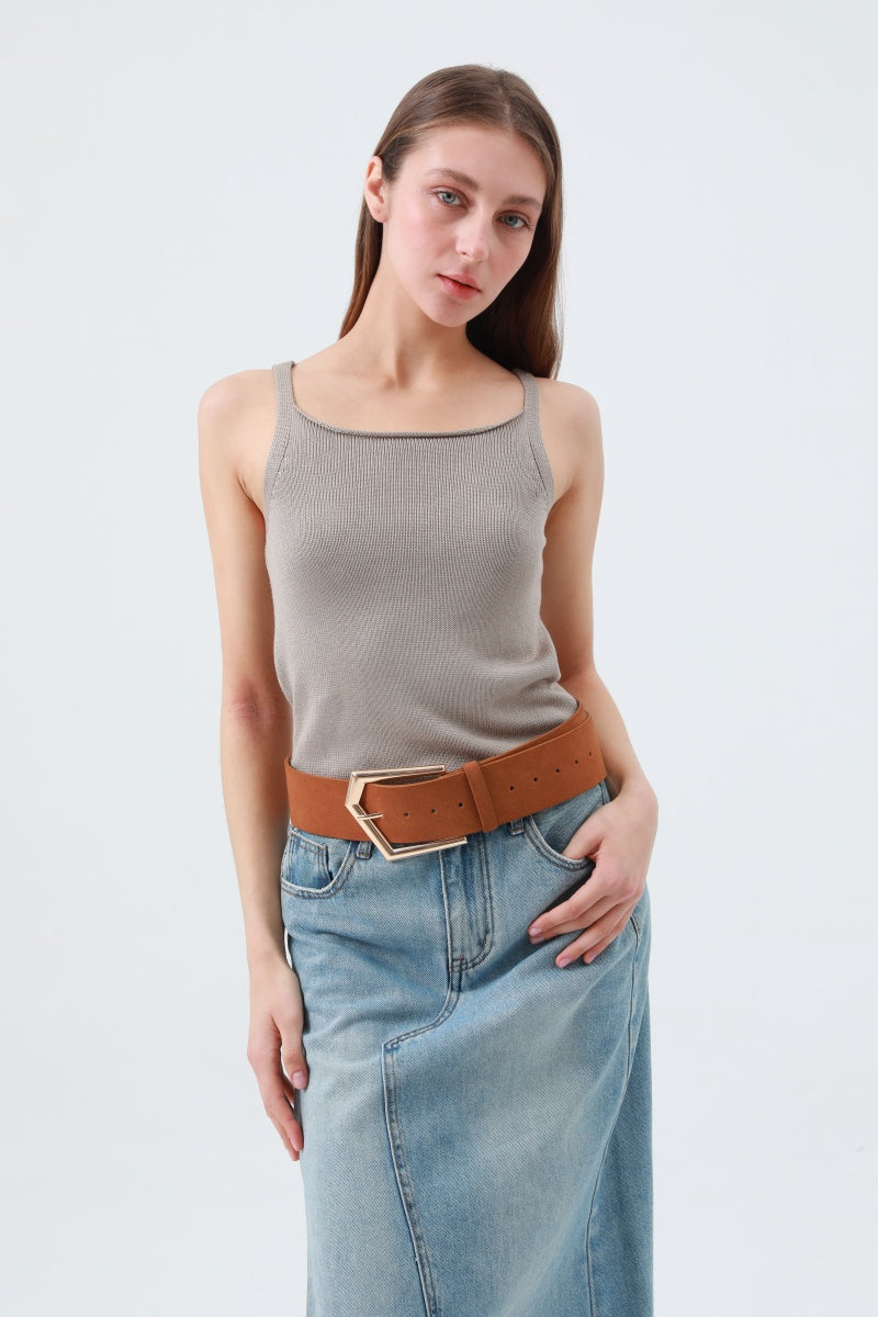 Wild West Chic: Wide Suede Belt - NeoKira Unlimited
